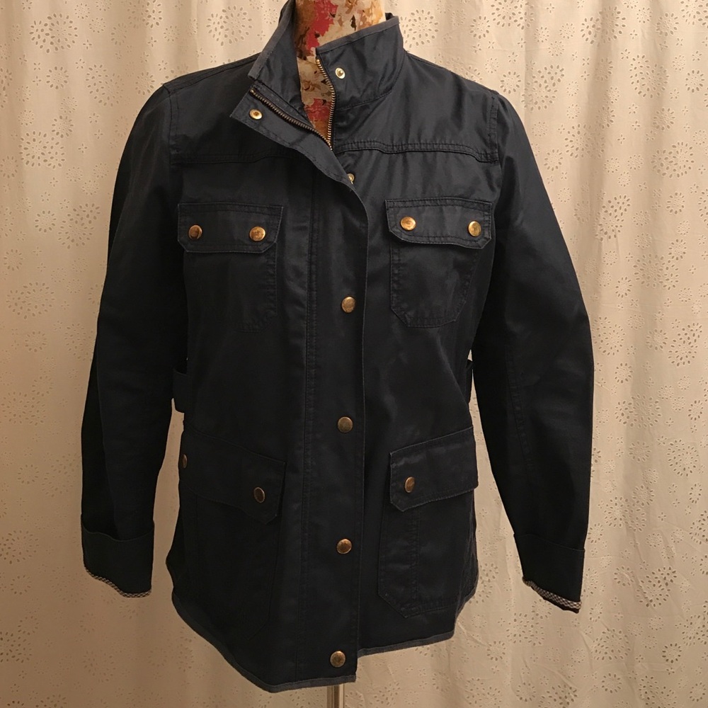 Women's Navy Utility Jacket with Brass Buttons